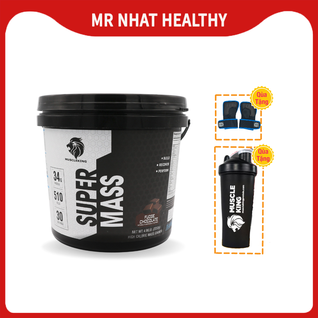 Super Mass Muscleking  Tặng kèm Bình shaker 700ml Chính Hãng - Mr Nhat Healthy