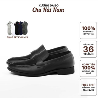 C005 - đen - giày công sở da bò - xưởng sản xuất chu nam