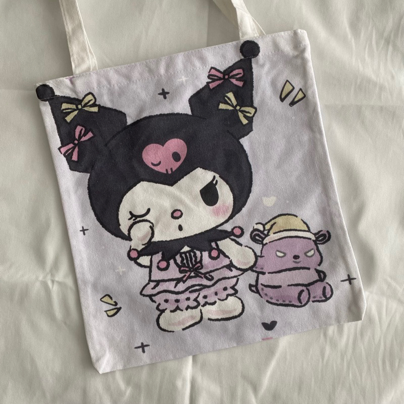 Túi tote in hình Sanrio hai mặt có khoá kéo