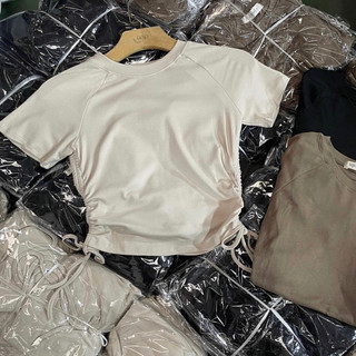Áo Thun Babytee , Áo Thun Dây Rút Basic Trơn Đủ Màu