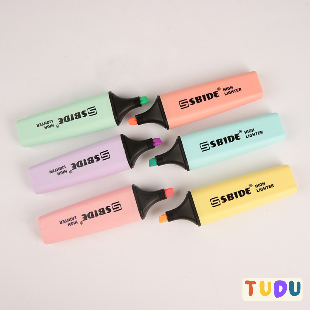 Bút highlight bộ 6 màu sắc nét, bút dạ quang đánh dấu dòng nhớ mực dạ quang Pastel nhanh khô dành cho học sinh sinh viên