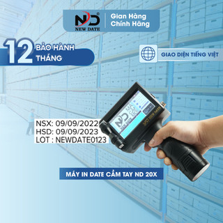 Máy in date cầm tay newdate 20x - màn hình cảm ứng 4.3 inch, in được trên nhiều bề mặt và chất liệu, bảo hành 12 tháng