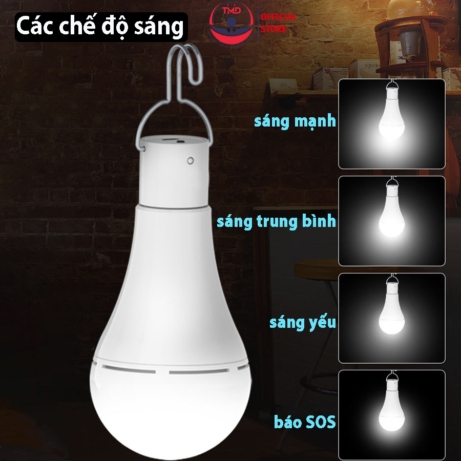 Bóng đèn led năng lượng mặt trời TMD GROUP tích điện, điều khiển từ xa - Sử dụng tới 22h, công suất 9w,7w