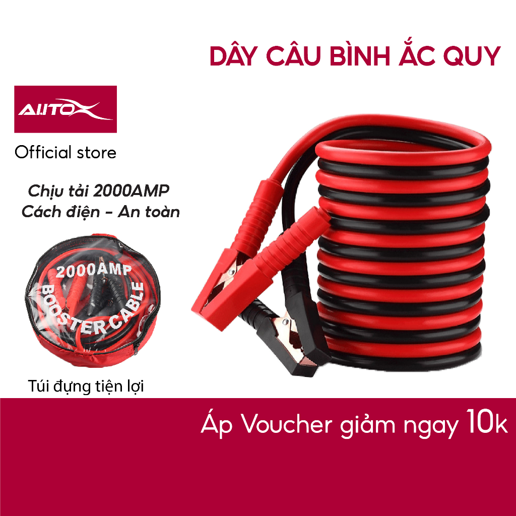 Dây câu bình ắc quy ô tô cao cấp AutoX hàng loại 1 chịu tải 2000A và chịu nhiệt 70 độ C tải điện nhanh và an toàn