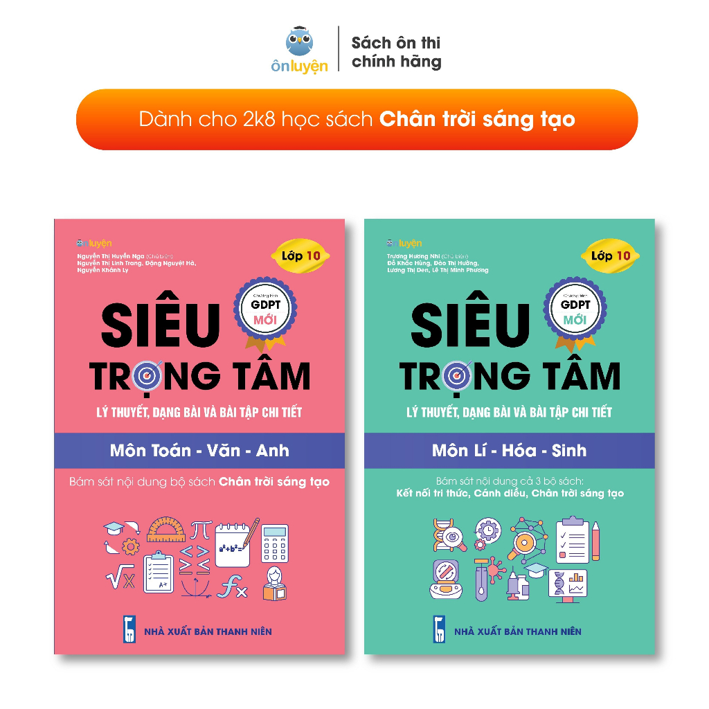 Lớp 10 Combo 2 sách Siêu trọng tâm Toán-Văn_Anh và Lí-Hóa-Sinh