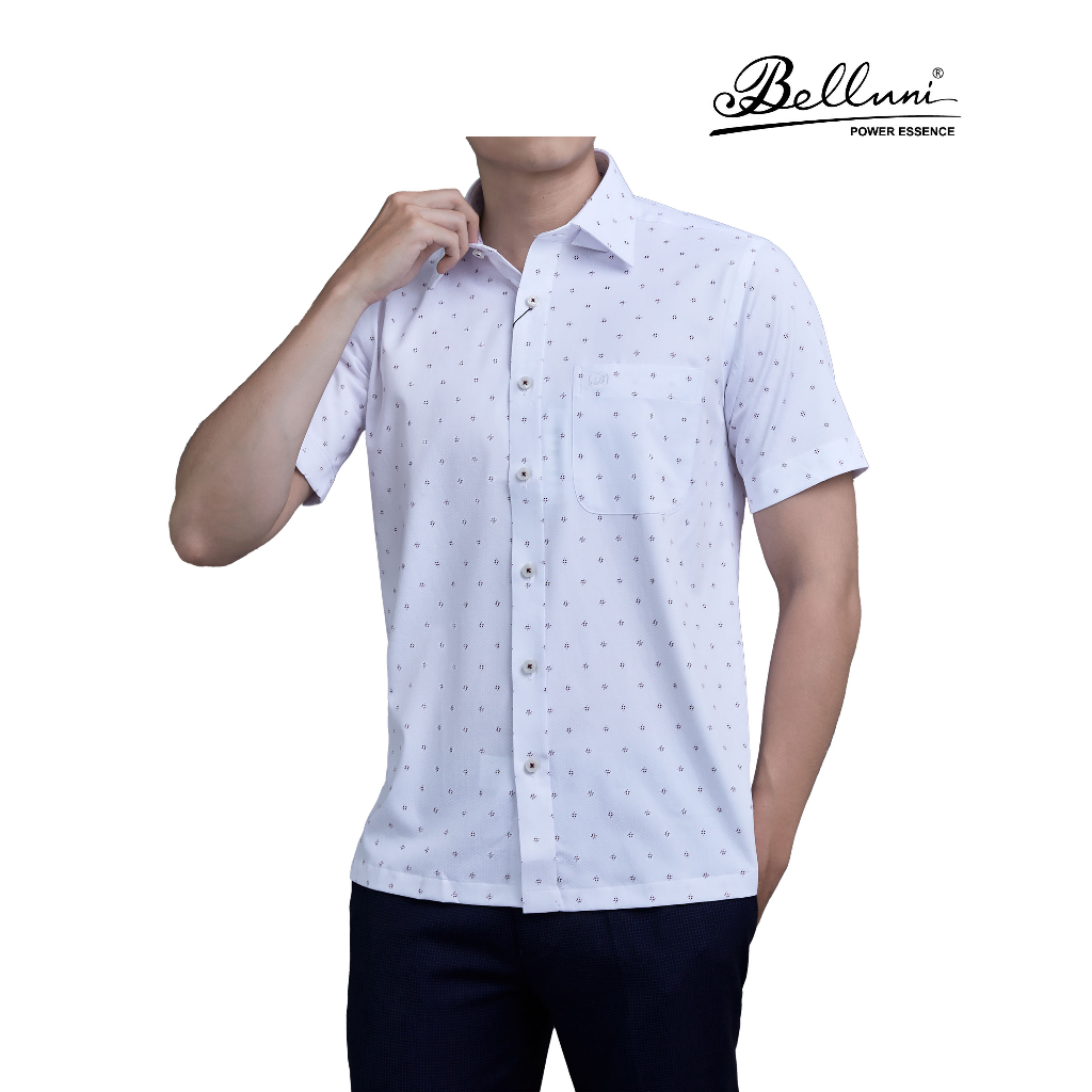 Áo sơ mi nam ngắn tay BELLUNI vải sợi tre - ABN.BP.BE.235.W3