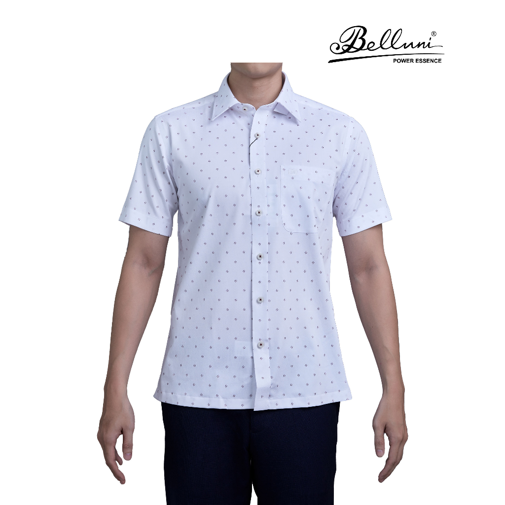 Áo sơ mi nam ngắn tay BELLUNI vải sợi tre - ABN.BP.BE.235.W3