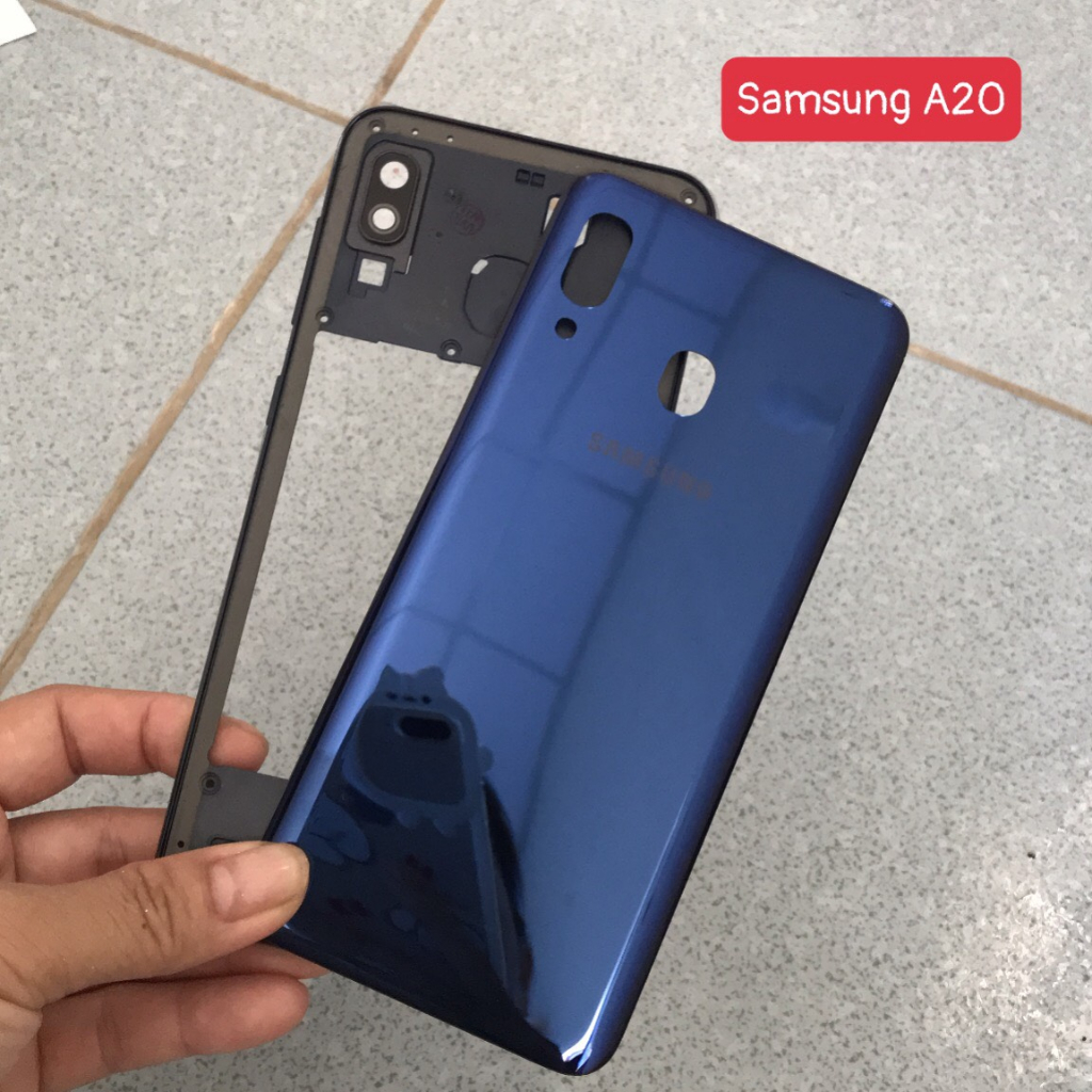 Nắp lưng + viền samsung A20 zin / lưng viền samsung A20
