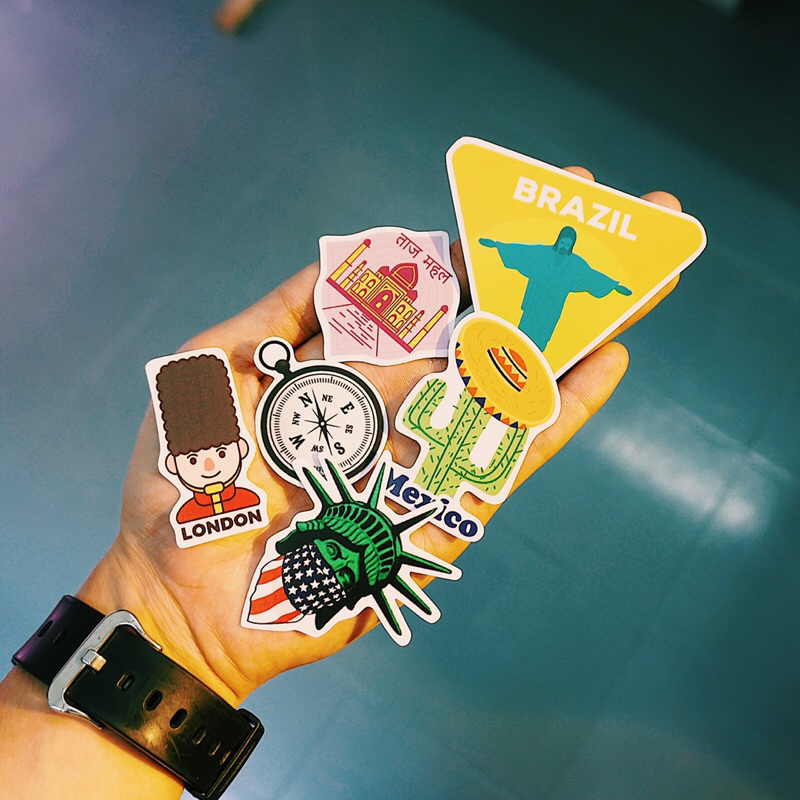 Sticker Travel chống nước, hình dán mũ bảo hiểm, dán xe, điện thoại, laptop – Nghiện Sticker