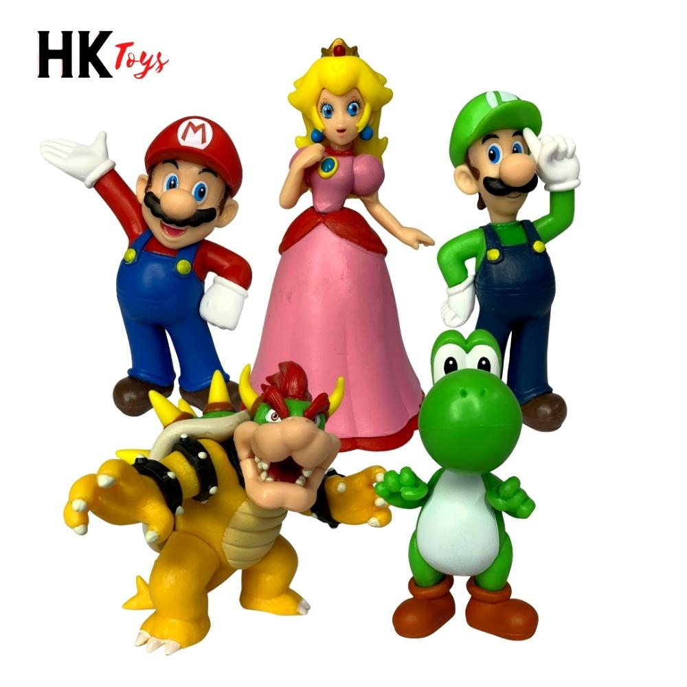 Mô Hình Nấm Lùn Mario - Tổng hợp nhân vật trong Mario - công chúa Peachette + phản diện Bowser + Yos