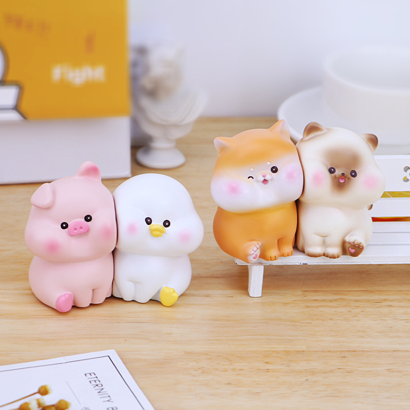 Mô hình thú cặp đôi dễ thương trang trí bàn làm việc, taplo ô tô, quà tặng
