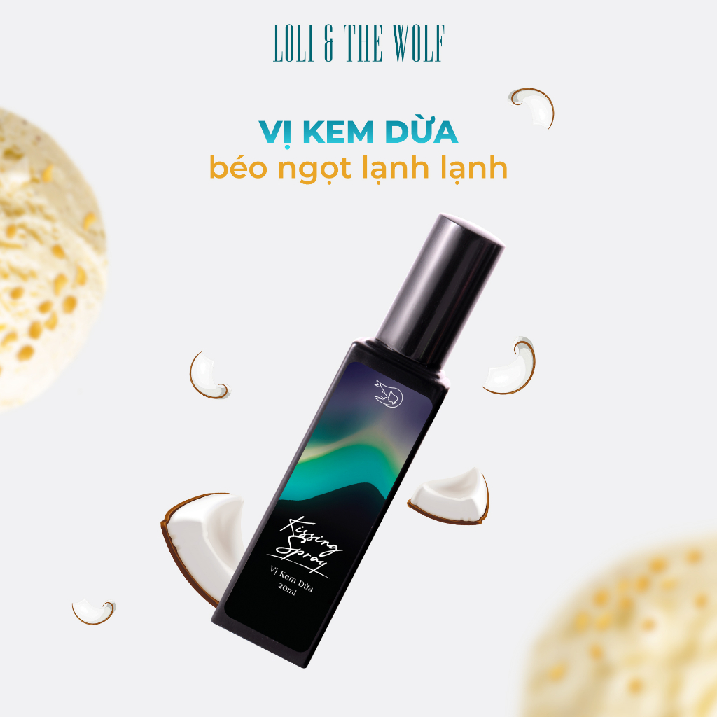 Xịt Thơm Miệng Kissing Spray Loli And The Wolf Vị Kem Dừa Vani Ngọt Ngào Béo Ngậy Chai 20ml