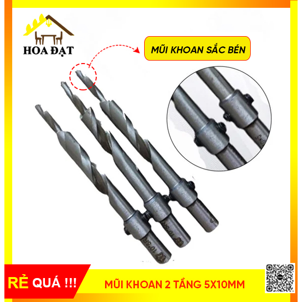 Mũi Khoan 2 Tầng, 5x10mm – Dài 100mm/120mm – Phù Hợp Với Nhiều Máy Khoan