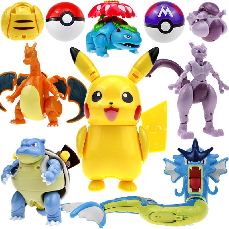 Đồ Chơi Lắp Ráp Mô Hình Qủa Cầu Pokemon Pikachu, Lizardon, Mewto, Blastoise, Bóng Ném Thú Pikachu Dành Cho Bé