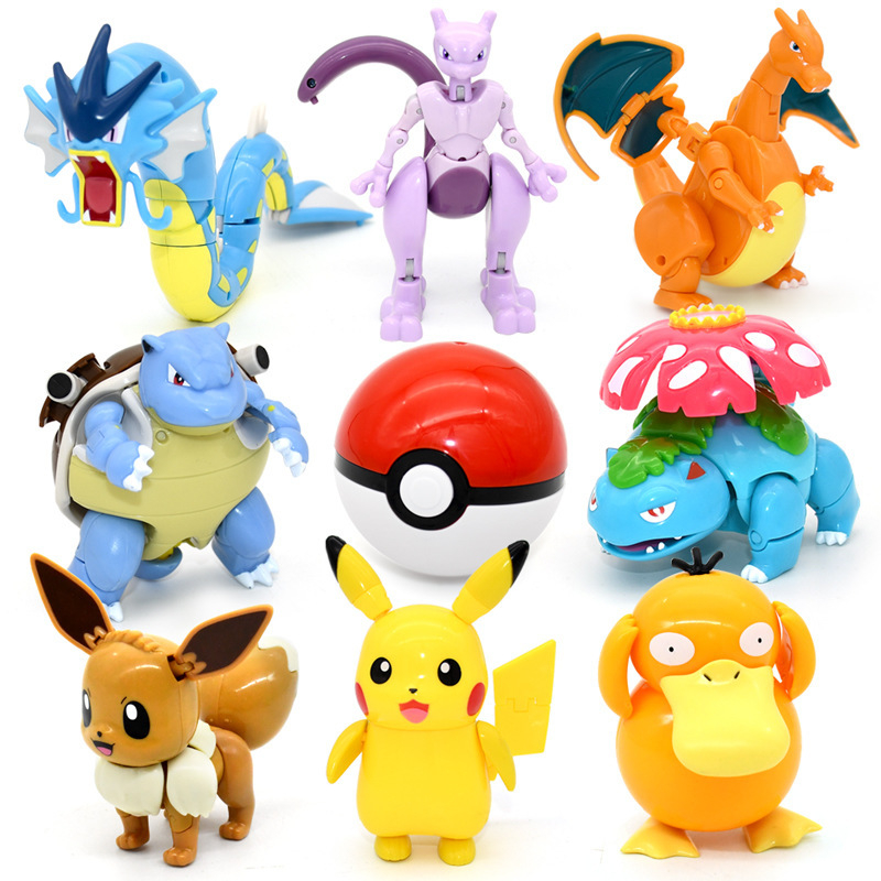 Đồ Chơi Lắp Ráp Mô Hình Qủa Cầu Pokemon Pikachu, Lizardon, Mewto, Blastoise, Bóng Ném Thú Pikachu Dành Cho Bé