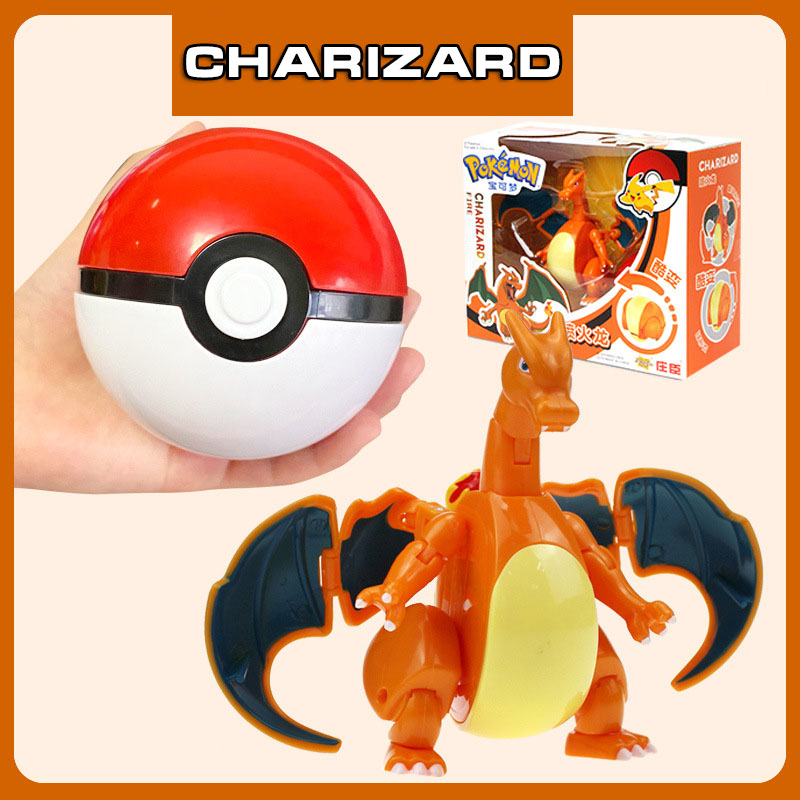 Đồ Chơi Lắp Ráp Mô Hình Qủa Cầu Pokemon Pikachu, Lizardon, Mewto, Blastoise, Bóng Ném Thú Pikachu Dành Cho Bé