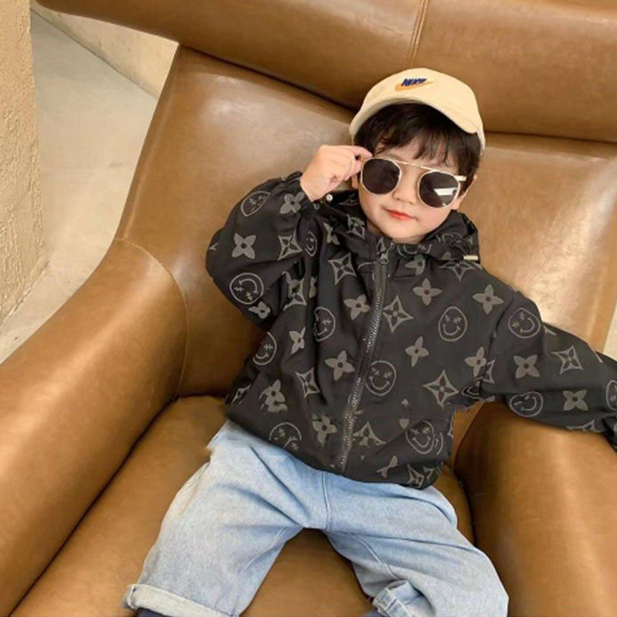 Áo khoác gió cho bé họa tiết LV, hàng loại 1, áo 2 lớp