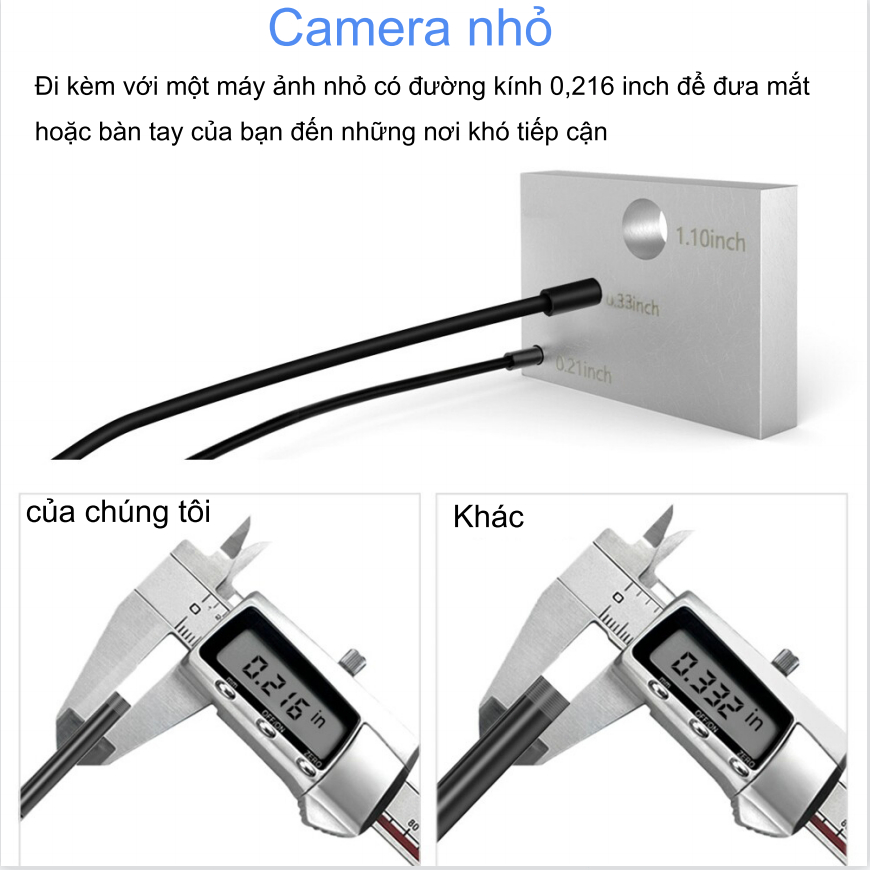 ANCEL W655 WiFi Nội soi HD Kiểm tra Máy ảnh Nội soi không thấm nước 1080P 6500K Android IOS PC HD