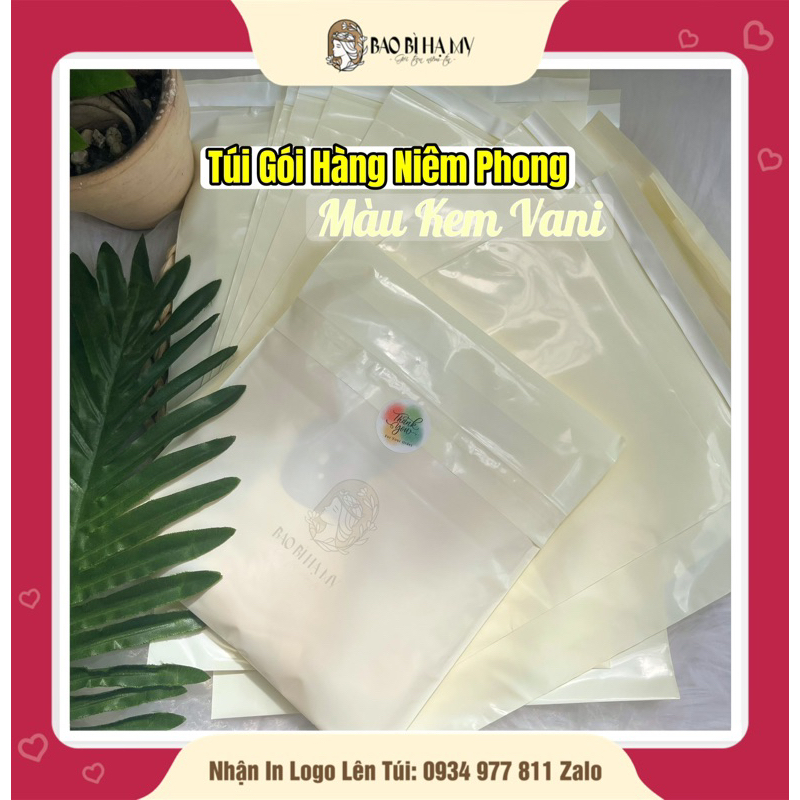Túi Gói Hàng Niêm Phong Màu Kem Vani (Nhận In Logo Thương Hiệu)