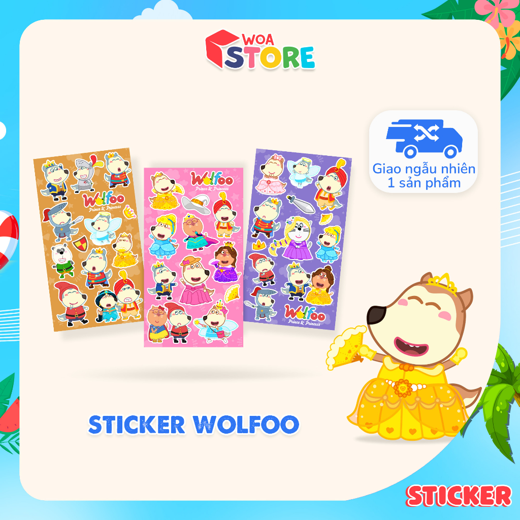 Sticker Thương Hiệu Wolfoo Nhiều Mẫu Trang Trí Siêu Đáng Yêu
