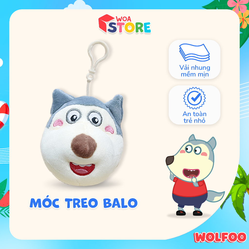 Móc Khóa Thú Nhồi Bông, Móc Treo Balo Wolfoo Dễ Thương