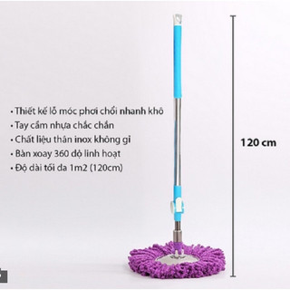 Bộ cây lau nhà mâm xoay inox 360 độ thông minh