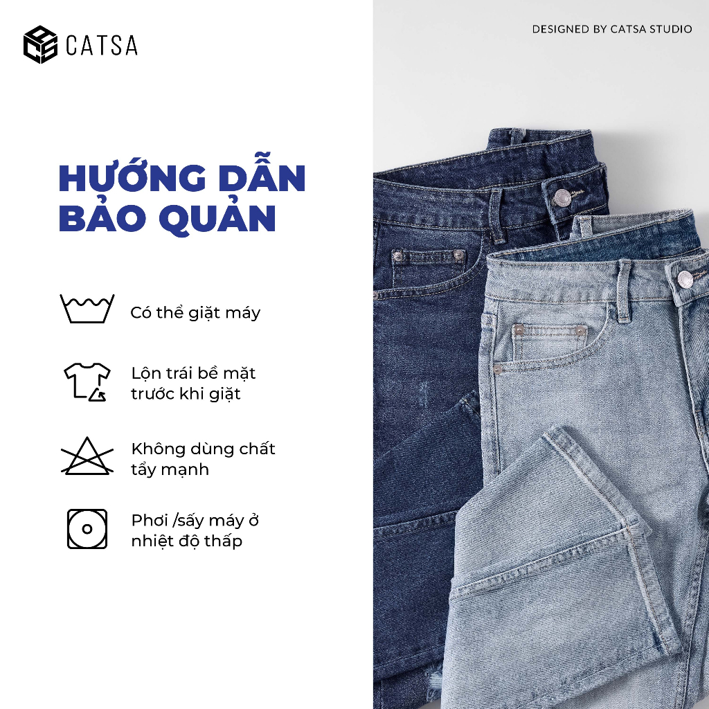 Quần jeans nam slimfit CATSA 2 màu, vải jeans dày dặn, thoáng mát, bền màu QDL156-157