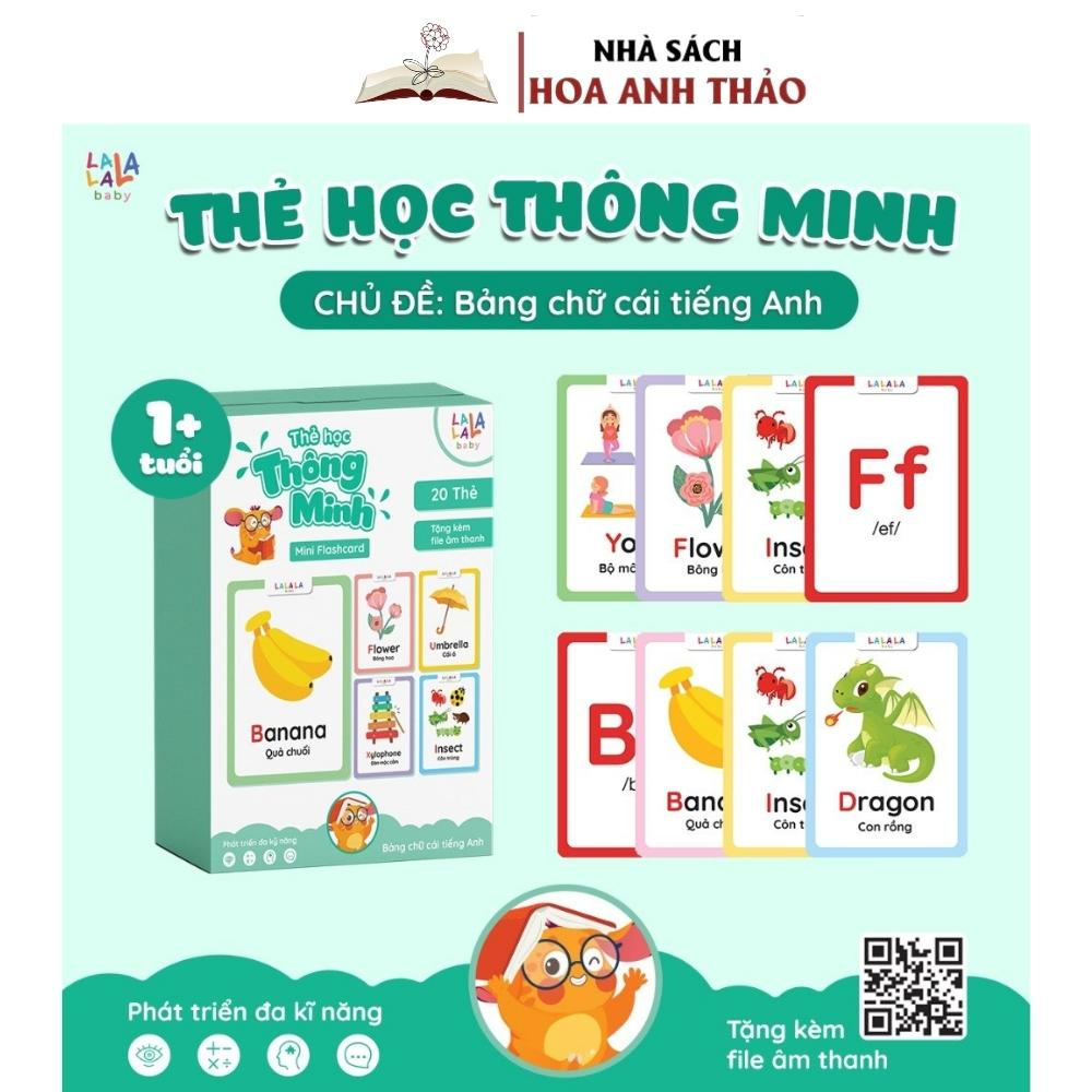 Thẻ học thông minh Mini Flashcard song ngữ Anh - Việt nhiều chủ đề cho bé thương hiệu Lalala baby