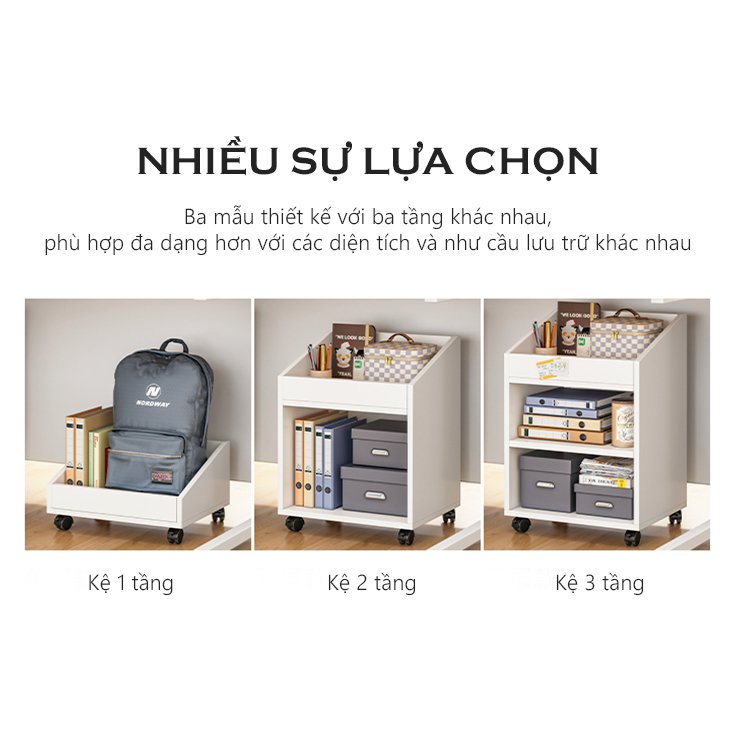 Kệ sách đa tầng thiết kế bánh xe đi động thông minh - GP190