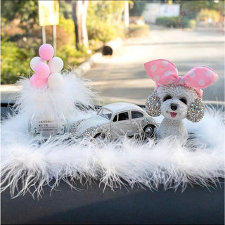 Trang trí taplo ô tô cún poodle , phụ kiện trang trí hơi , xe hơi, bàn làm việc, phòng khách