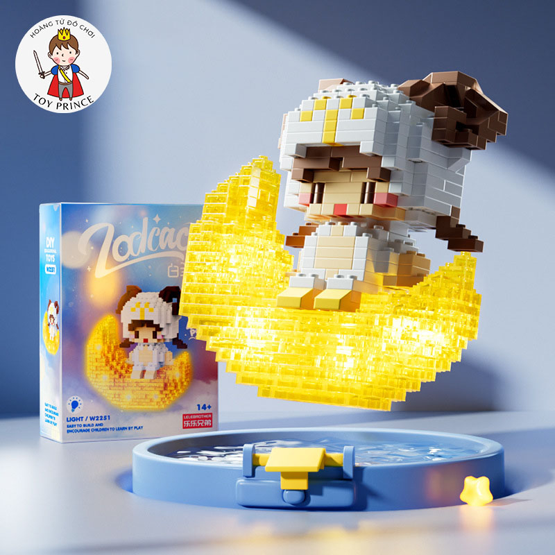 ĐỒ CHƠI LẮP RÁP KIỂU LEGO MÔ HÌNH 12 CUNG HOÀNG ĐẠO NGỒI TRÊN CUNG TRĂNG PHÁT SÁNG ĐÁNG YÊU DÀNH CHO BÉ