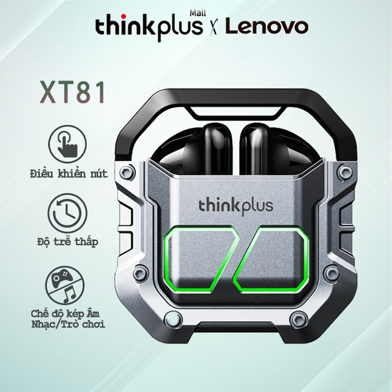 Tai nghe chơi game nhét tai Thinkplus x Lenovo XT81 không dây Bluetooth 5.3 độ trễ thấp với âm thanh nổi HD có micro