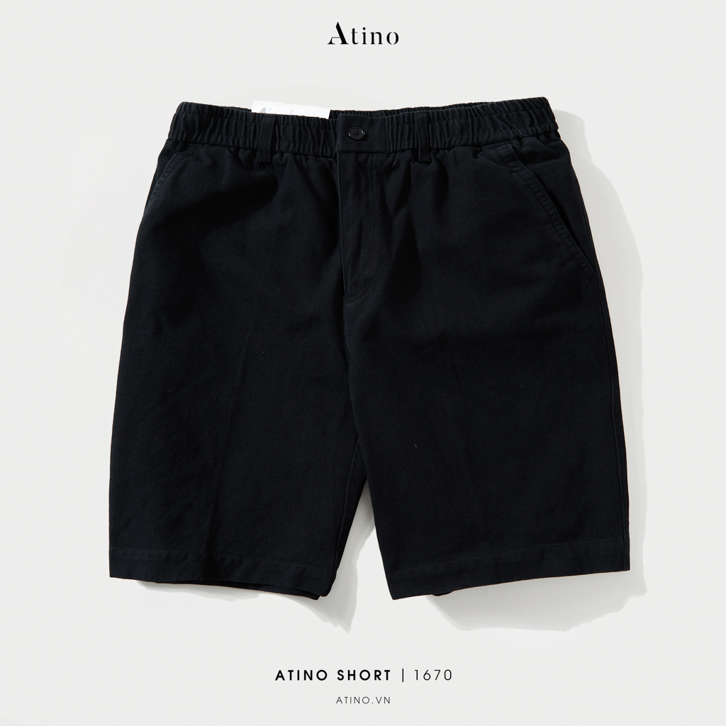 Quần Short Nam Trơn ATINO Chất Liệu 100% Cotton Cao Cấp Dáng Trẻ Trung Form Regular QS3.1670