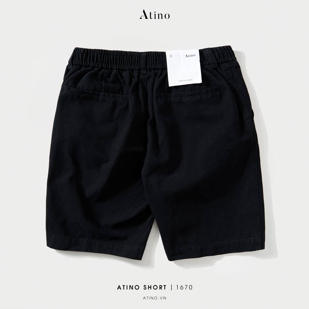 Quần Short Nam Trơn ATINO Chất Liệu 100% Cotton Cao Cấp Dáng Trẻ Trung Form Regular QS3.1670