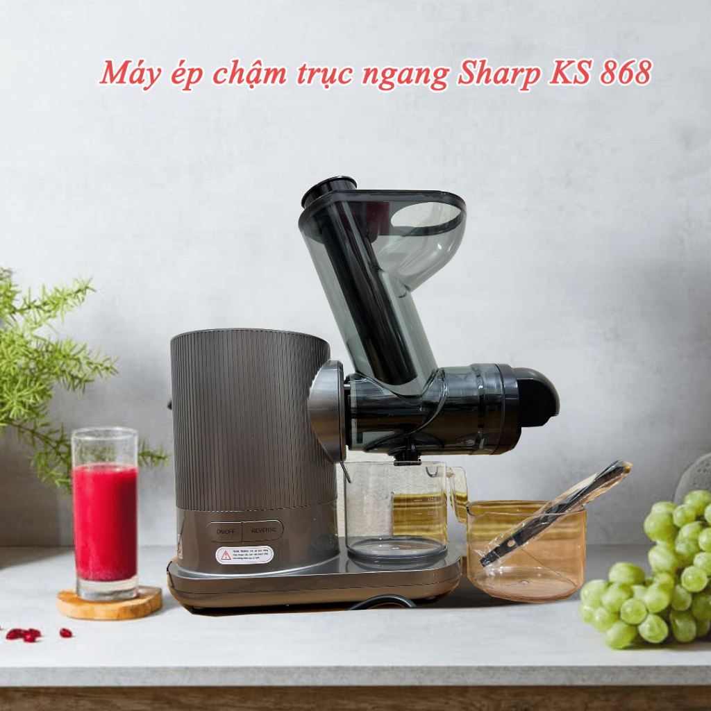 Máy ép chậm hoa quả trục ngang SEKA-Sharp ThaiLand SH 868 mẫu mới 2023 ép kiệt bã, công suất 250w cực lớn, dế vệ sinh