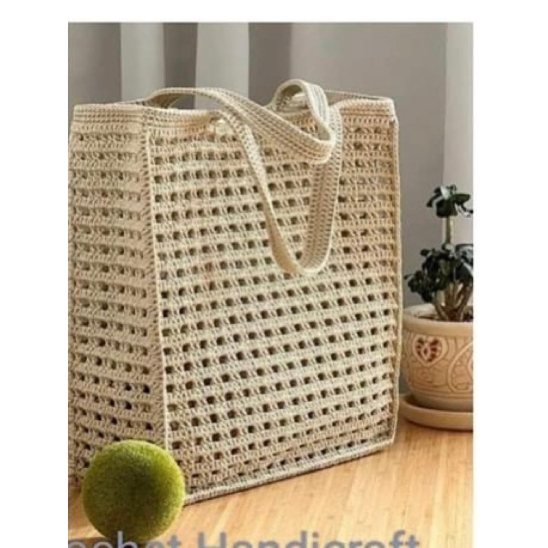 Túi lưới tote sợi thô handmade size to
