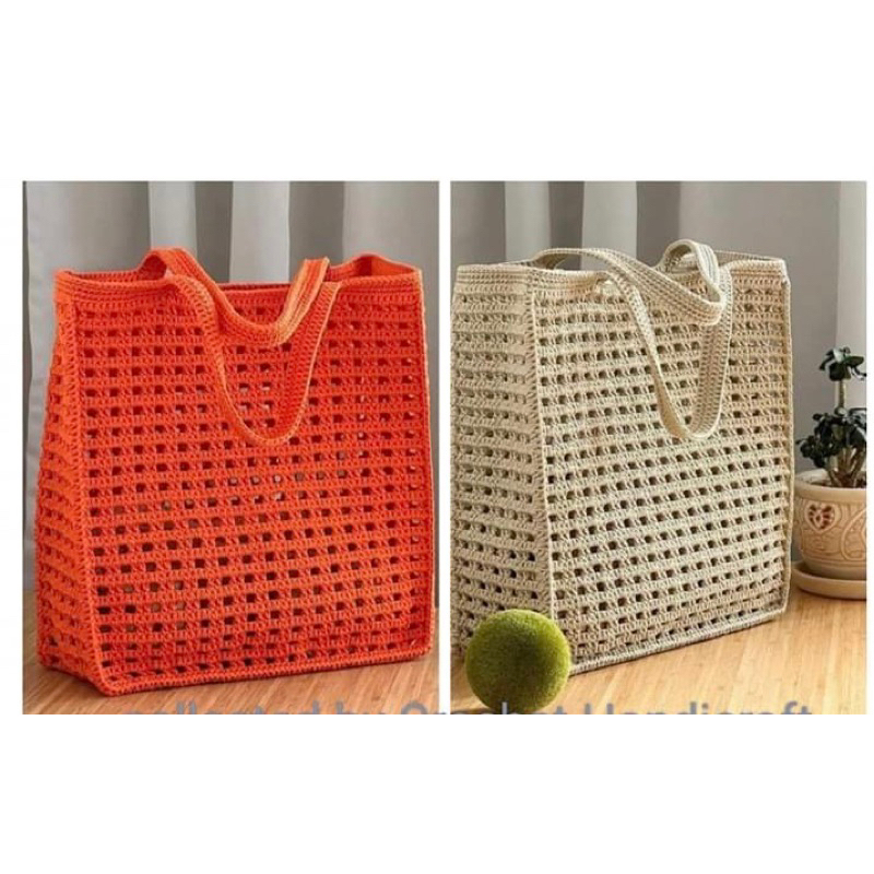 Túi lưới tote sợi thô handmade size to