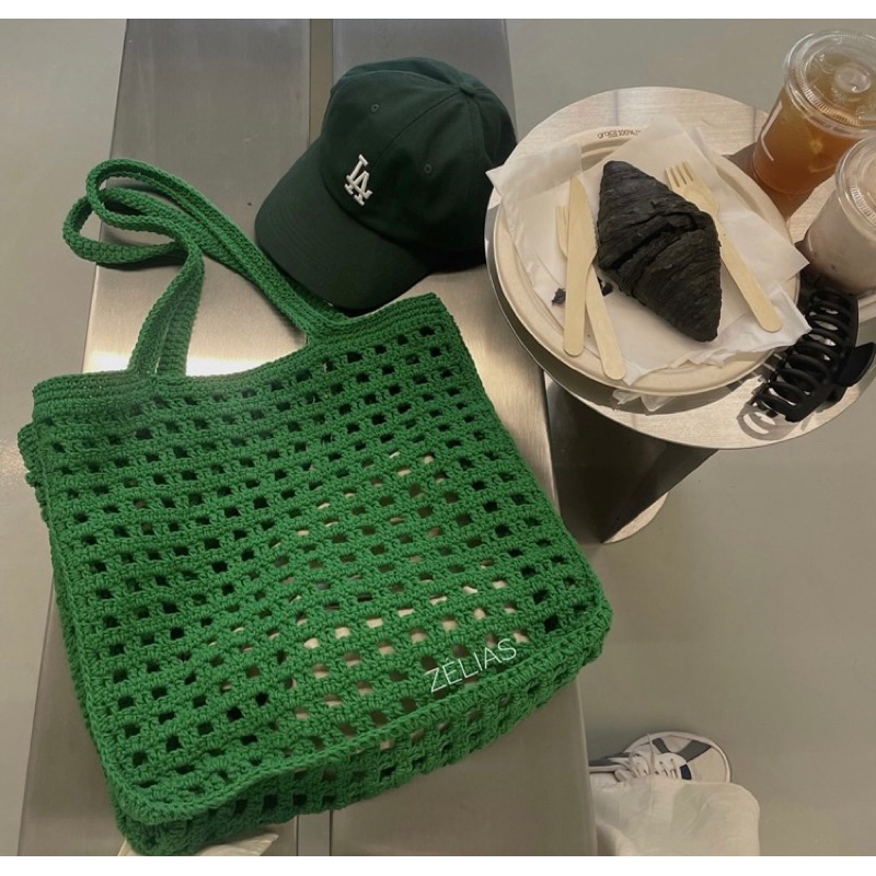 Túi lưới tote sợi thô handmade size to
