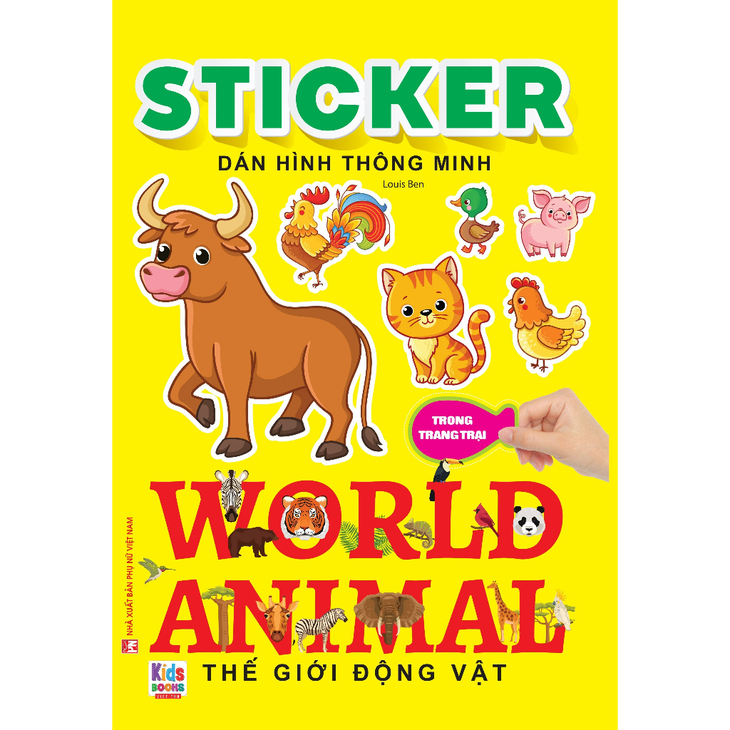 Sách - Combo 6 cuốn Sticker dán hình thông minh Thế Giới Động Vật