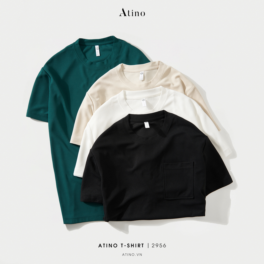 Áo Phông Nam Cộc Tay Trơn Cổ Tròn ATINO chất liệu 100% Cotton thoáng mát form Regular AP5.2956