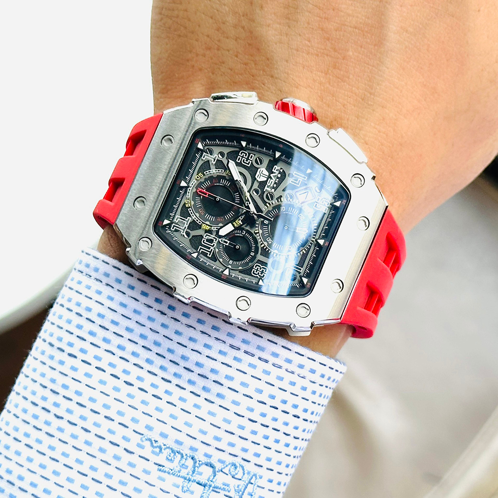 ĐỒNG HỒ NAM TSAR BOMBA RED SILVER TB8204