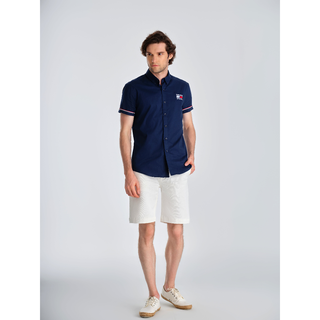 Beverly Hills Polo Club - Áo sơ mi ngắn tay Nam Slim Fit Xanh Navy- CMSSS23TL002