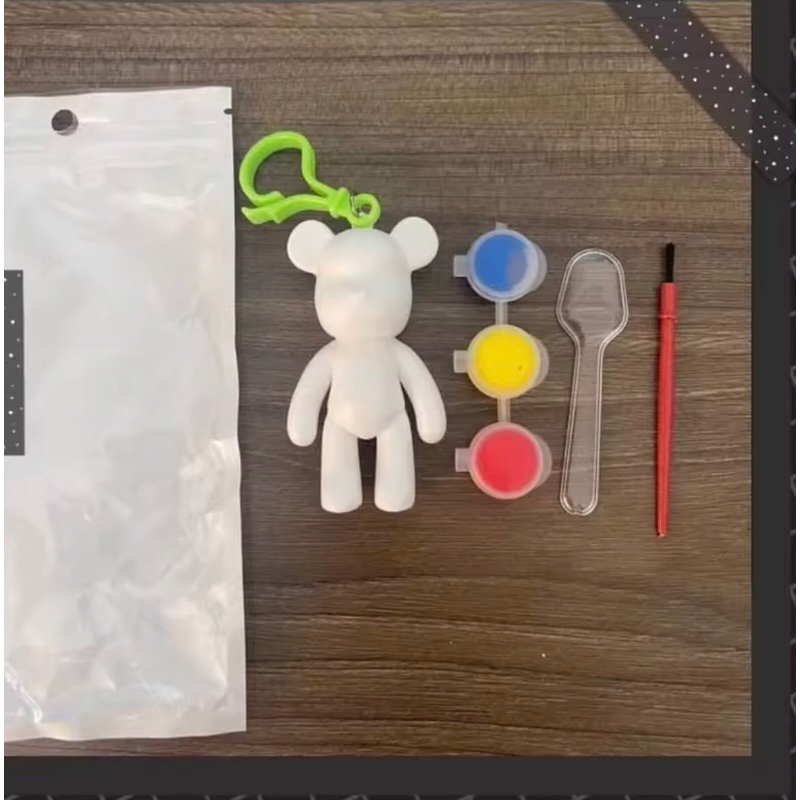Móc Khóa gấu đổ màu brick bear