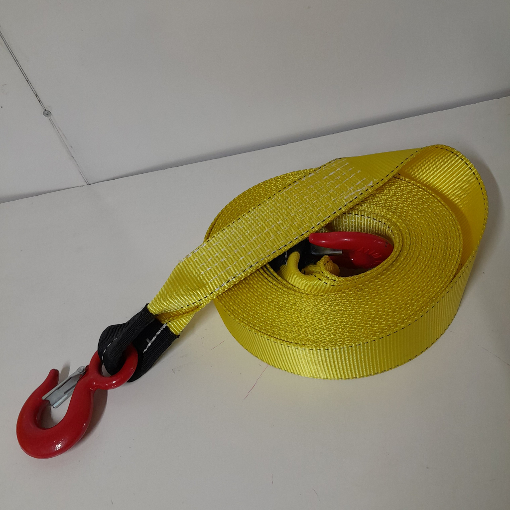 Dây cáp vải kéo cứu hộ xe ô tô, dây cáp vải kéo hàng, kéo Pallet thùng xe tải, container bản 75mm 2 đầu móc