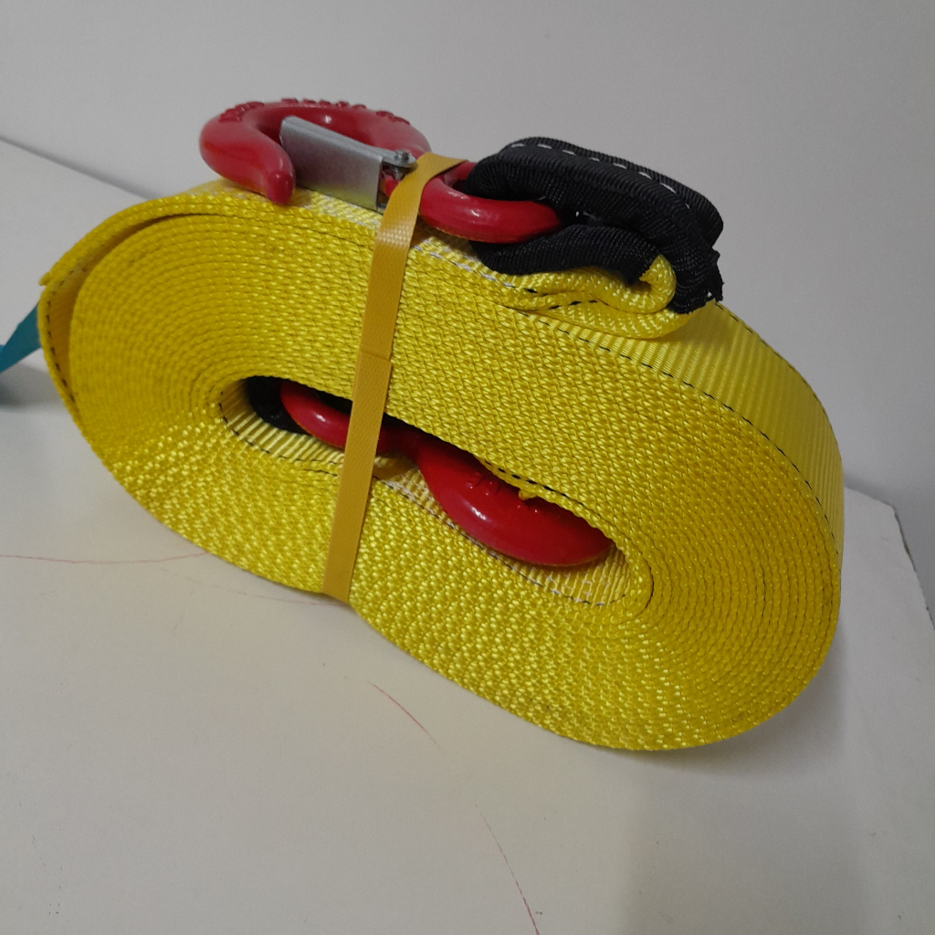 Dây cáp vải kéo cứu hộ xe ô tô, dây cáp vải kéo hàng, kéo Pallet thùng xe tải, container bản 75mm 2 đầu móc