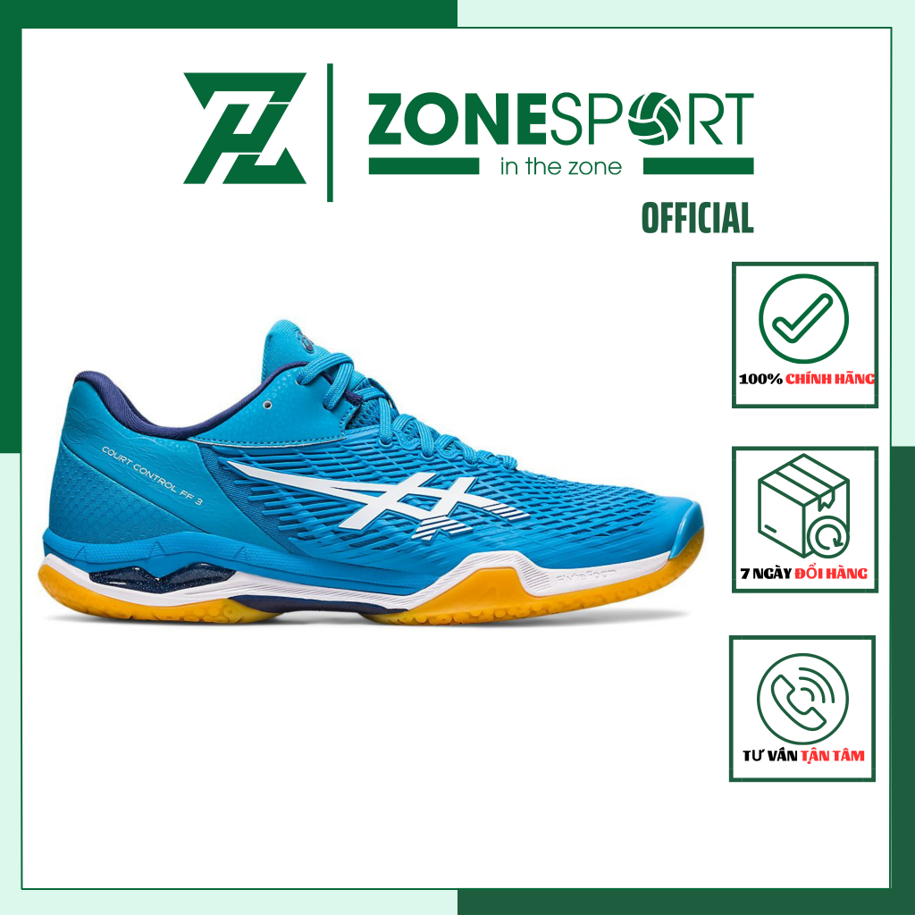 Giày Asics Control FF 3 Xanh Dương - Giày Cầu Lông, Tennis, Bóng Chuyền hỗ trợ các chuyển động đa hướng đế đệm gel êm ái