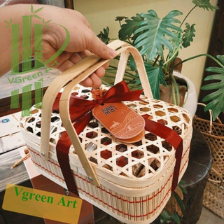 Giỏ đựng quà, hộp đựng quà, hộp quà đẹp, hộp quà có nắp rời có quai, hộp quà têt