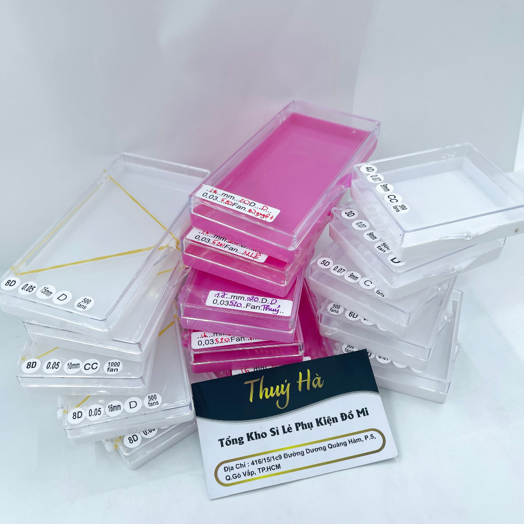 Hộp nhựa Fan mi (combo 5 khay ) đã qua sử dụng _ Dụng cụ nối mi _ Thúy Hà