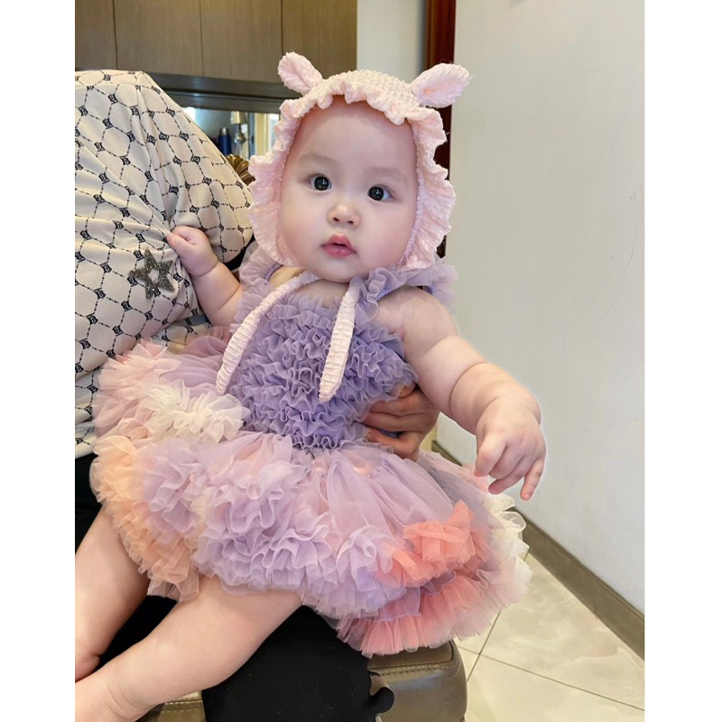 Váy Tutu Liền Thân Sắc Màu Bé Gái