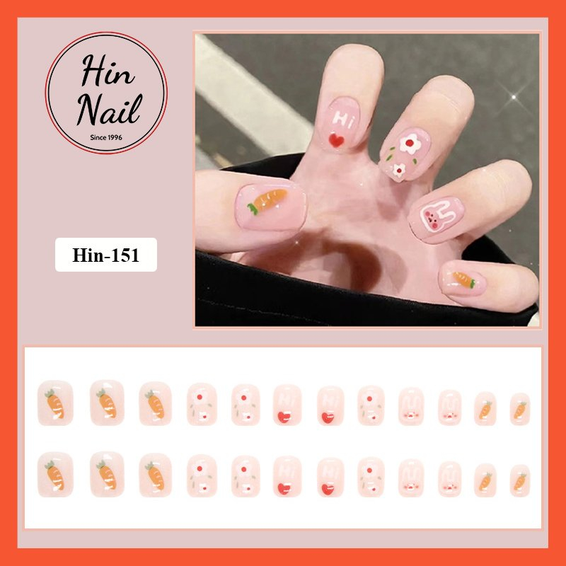 Móng Tay Giả Hin Nail Hộp Nailbox 24 Móng Họa Tiết Cá Tính